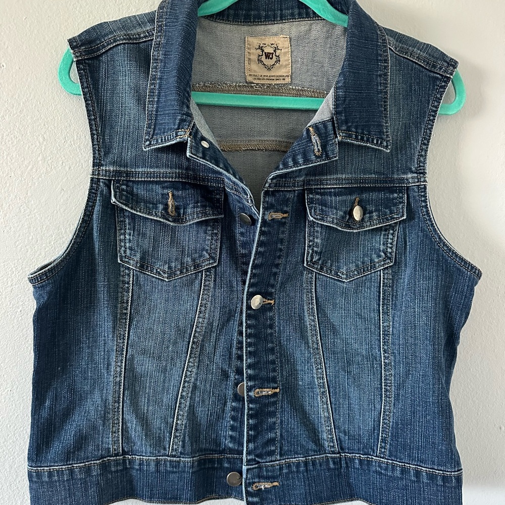 Wax Jean Blue Denim Sleeveless Vest